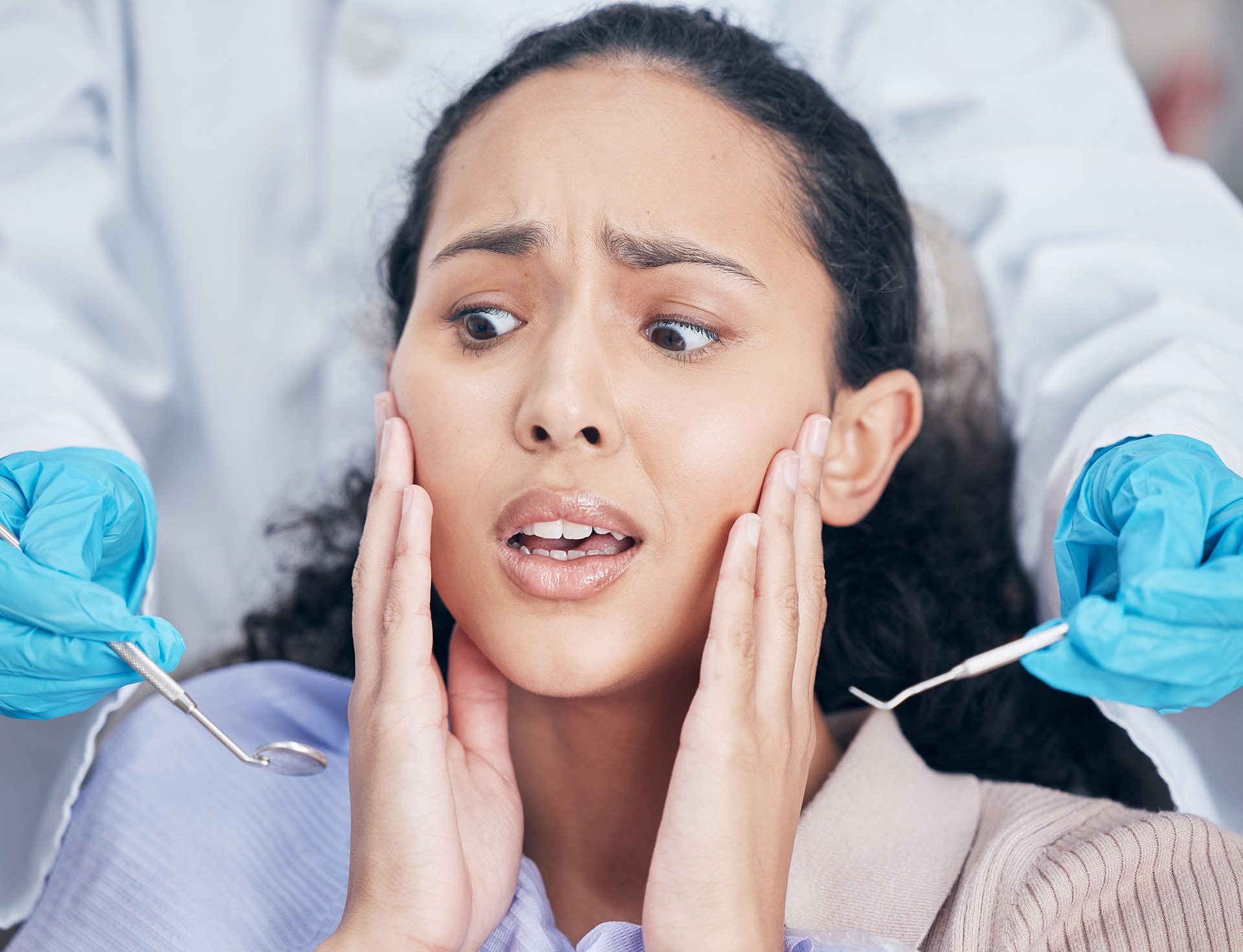 dental fear is real young girl with fear of dentist - Ideal Image Dentistry